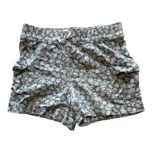Wonder Nation Girls L (10-12) Green Floral Linen Blend Shorts (2597-1)
